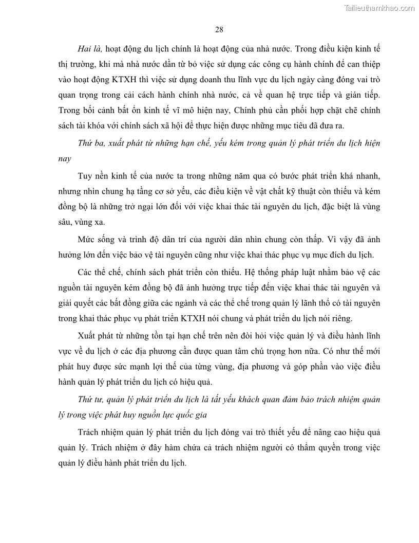 Luận văn thạc sĩ quản lý công Quản lý nhà nước về du lịch trên địa bàn tỉnh Bến Tre - 4 Trang 37