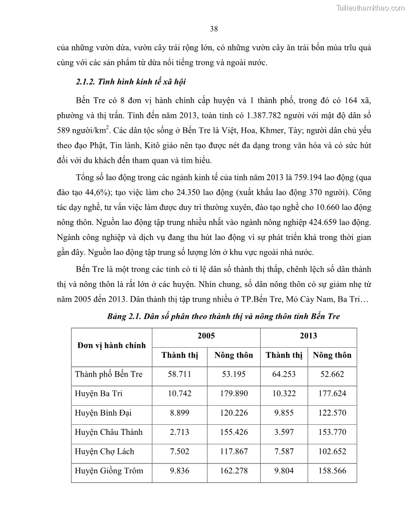 Luận văn thạc sĩ quản lý công Quản lý nhà nước về du lịch trên địa bàn tỉnh Bến Tre - 4 Trang 47