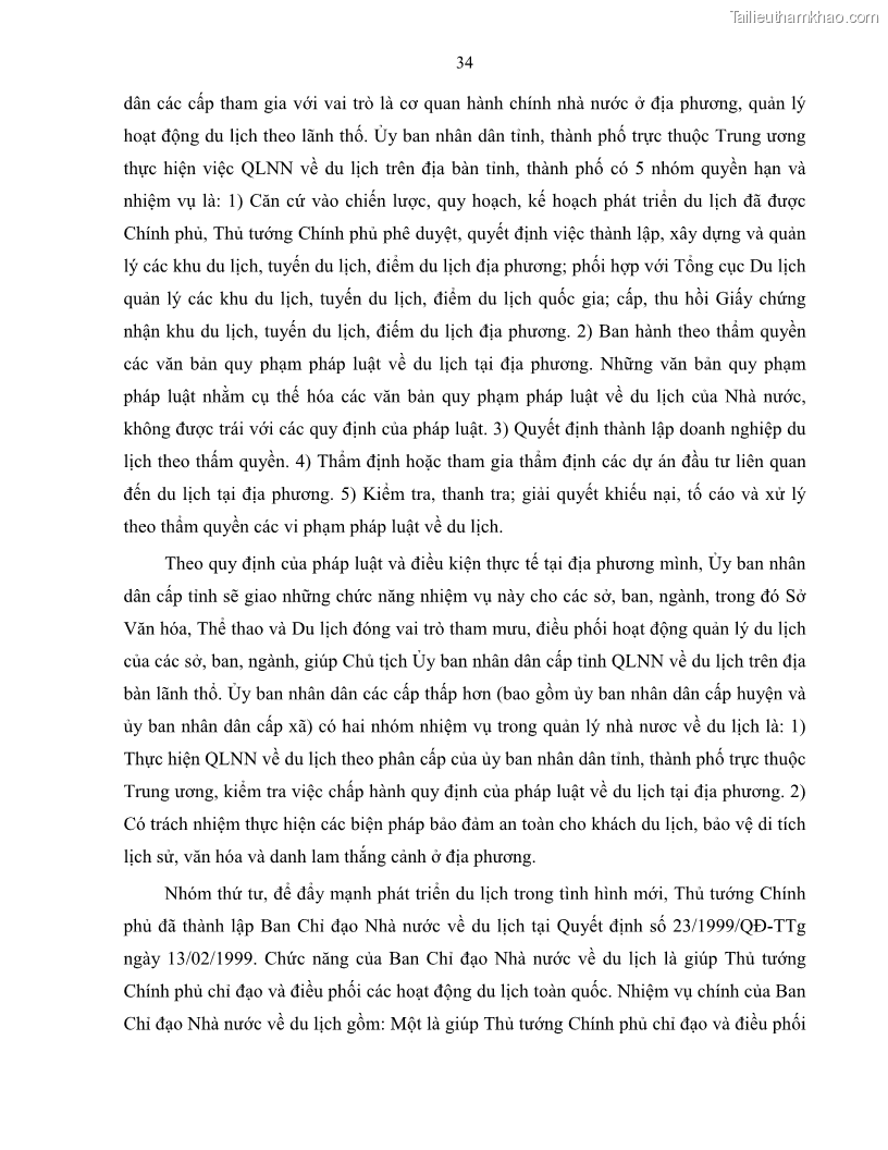 Luận văn thạc sĩ quản lý công Quản lý nhà nước về du lịch trên địa bàn tỉnh Bến Tre - 4 Trang 43