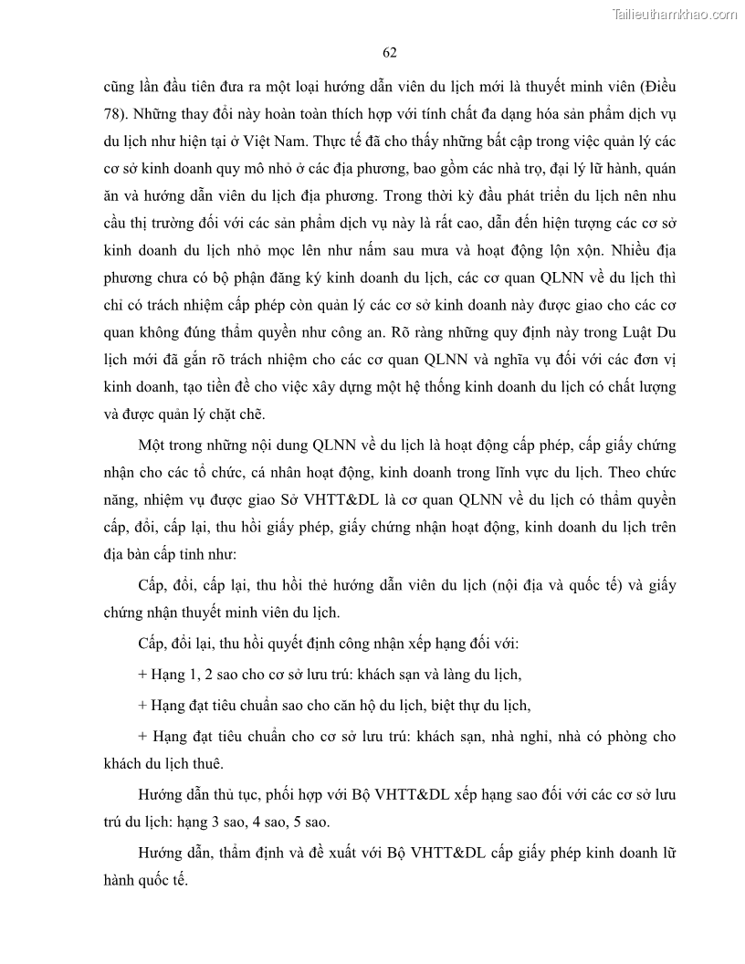Luận văn thạc sĩ quản lý công Quản lý nhà nước về du lịch trên địa bàn tỉnh Bến Tre - 6 Trang 69