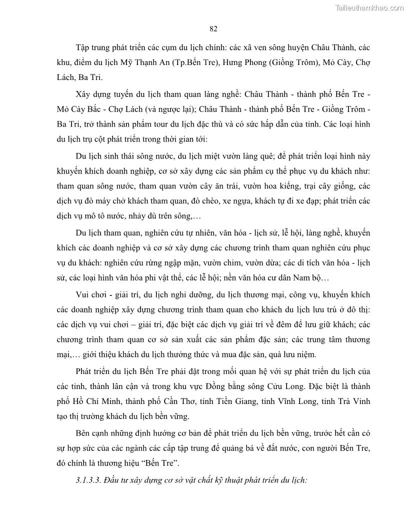 Luận văn thạc sĩ quản lý công Quản lý nhà nước về du lịch trên địa bàn tỉnh Bến Tre - 8 Trang 89