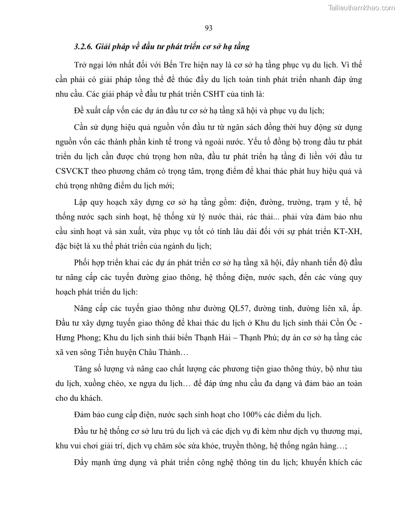 Luận văn thạc sĩ quản lý công Quản lý nhà nước về du lịch trên địa bàn tỉnh Bến Tre - 9 Trang 100