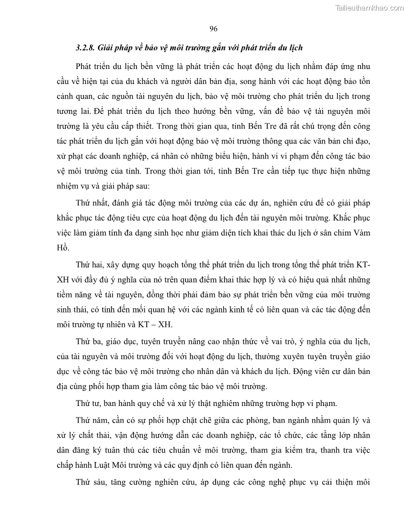 Luận văn thạc sĩ quản lý công Quản lý nhà nước về du lịch trên địa bàn tỉnh Bến Tre - 9 Trang 103