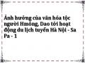Ảnh hưởng của văn hóa tộc người Hmông, Dao tới hoạt động du lịch tuyến Hà Nội - Sa Pa