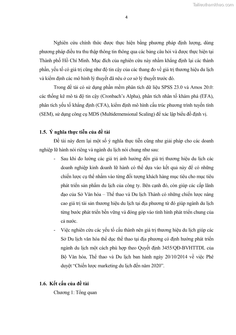 Luận văn thạc sĩ kinh tế Nghiên cứu mối quan hệ các yếu tố cấu thành giá trị thương hiệu du lịch - 1 Trang 12