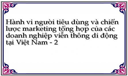 Hành vi người tiêu dùng và chiến lược marketing tổng hợp của các doanh nghiệp viễn thông di động tại Việt Nam - 2