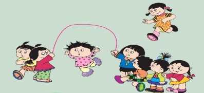 Trong tranh các bạn đang chơi trò gì chơi nhảy dây Có bao nhiêu bạn đang tham gia 1