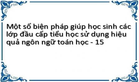 Một số biện pháp giúp học sinh các lớp đầu cấp tiểu học sử dụng hiệu quả ngôn ngữ toán học - 15