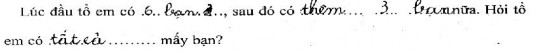 Cùng một bức tranh một nội dung toán học nhưng có HS dùng từ thêm có HS dùng 2