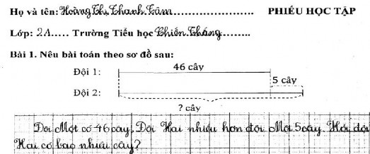 Ngoài cách diễn đạt bài toán như trên thì HS lớp thực nghiệm còn có thể 3