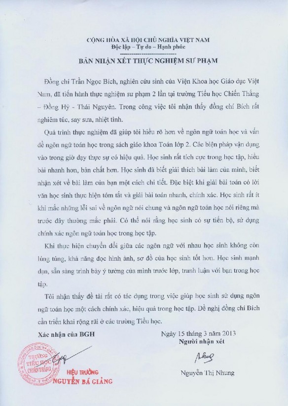 Học sinh lớp 3B hoàn thành phiếu học tập kết thúc đợt thực nghiệm sư phạm 10