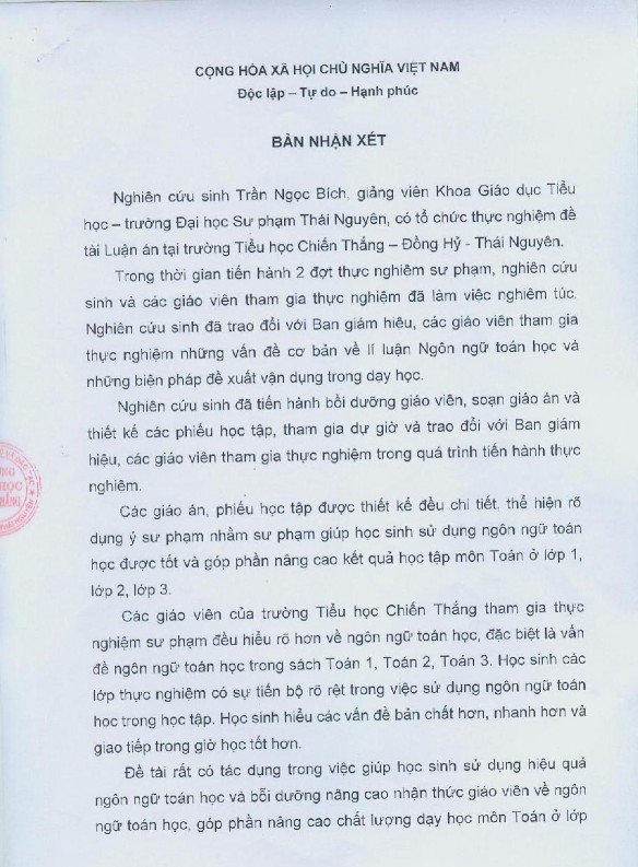 Học sinh lớp 3B hoàn thành phiếu học tập kết thúc đợt thực nghiệm sư phạm 11