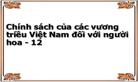 Chính sách của các vương triều Việt Nam đối với người hoa - 12