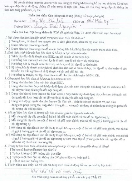 Phụ lục 6 PHIẾU KHẢO SÁT Ý KIẾN VỀ VIỆC TỰ HỌC MÔN TOÁN VỚI SỰ HỖ TRỢ 4