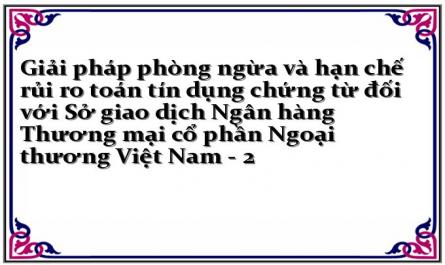Giải pháp phòng ngừa và hạn chế rủi ro toán tín dụng chứng từ đối với Sở giao dịch Ngân hàng Thương mại cổ phần Ngoại thương Việt Nam - 2