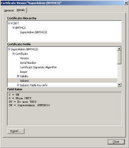 Hình 8 6 Chứng nhận cho người dùng tên SuperAdmin BMTHCS Hình 8 7 Giao diện quản 4