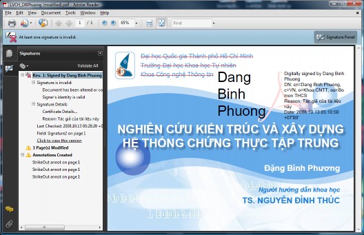 Hình 8 15 Tài liệu điện tử PDF được ký đã bị thay đổi Hình 8 15 cho thấy 5