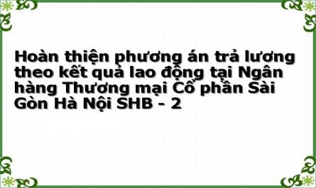 Hoàn thiện phương án trả lương theo kết quả lao động tại Ngân hàng Thương mại Cổ phần Sài Gòn Hà Nội SHB - 2