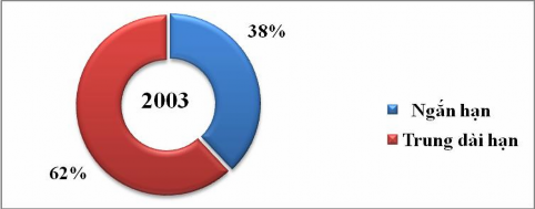 Tỷ lệ NQH ngắn hạn năm 2003 chỉ là 38 tổng NQH thì năm 2004 tăng lên 46 Đến 2