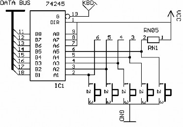 Hình 12 SƠ ĐỒ CHI TIẾT MẠCH BÀN PHÍM IC 74LS245 được dùng làm mạch đệm 8 bit 5