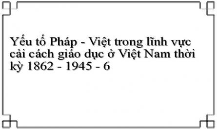 Yếu Tố Pháp - Việt Trong Lĩnh Vực Cải Cách Giáo Dục Ở Việt Nam Thời Kỳ 1862-1945
