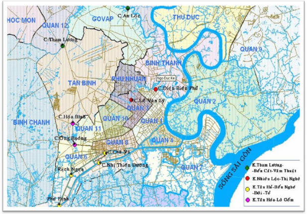 Hình 2 1 Sơ đồ hệ thống sông và kênh tại TP Hồ Chí Minh Nguồn Sở tài nguyên 1