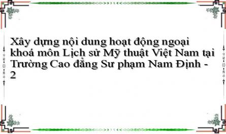 Xây dựng nội dung hoạt động ngoại khoá môn Lịch sử Mỹ thuật Việt Nam tại Trường Cao đẳng Sư phạm Nam Định - 2