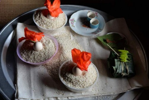 Ảnh Đồ lễ mâm cúng ma Một trong lễ Pành khuần sửa hồn Nguồn Tác giả 16