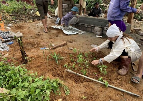 Ảnh Vợ trồng chuối mía hoa cạnh mộ của chồng trong lễ đóng cửa mả Nguồn 7