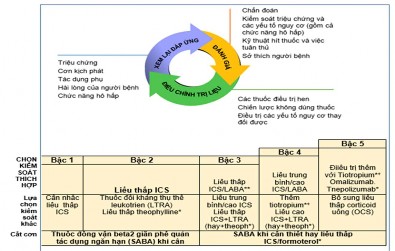 Sơ đồ 1 2 Khuyến cáo điều trị hen ở trẻ trên 5 tuổi theo GINA 2016 54 ICS 1
