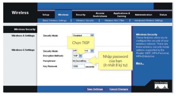 Bước 8 Click chuột vào nút Save Settings để lưu thay đổi cấu hình 3 Kết nối 14