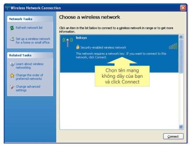 Nếu máy tính không phát hiện được bất kỳ mạng không dây nào click Refresh 16