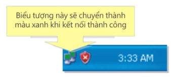 Hình sẽ chuyển sang màu xanh nếu máy tính kết nối được với mạng không dây 19