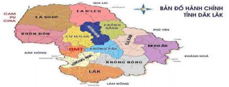 Hình 2 1 Bản đồ hành chính tỉnh Đắk Lắk Nguồn Cổng thông tin điện tử 1