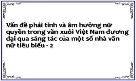 Vấn đề phái tính và âm hưởng nữ quyền trong văn xuôi Việt Nam đương đại qua sáng tác của một số nhà văn nữ tiêu biểu - 2