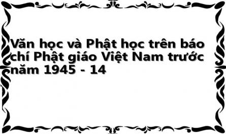 Văn học và Phật học trên báo chí Phật giáo Việt Nam trước năm 1945 - 14