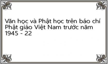 Văn học và Phật học trên báo chí Phật giáo Việt Nam trước năm 1945 - 22