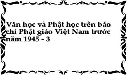 Phong Trào Chấn Hưng Phật Giáo Và Báo Chí Phật Giáo Việt Nam Trước 1945: Trình Bày Khái Quát Về