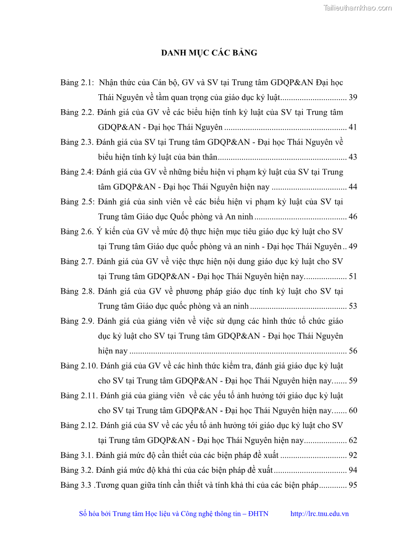 Luận văn thạc sĩ khoa học giáo dục Giáo dục kỷ luật cho sinh viên tại Trung tâm Giáo dục quốc phòng và an ninh - Đại học Thái Nguyên - 1 Trang 10