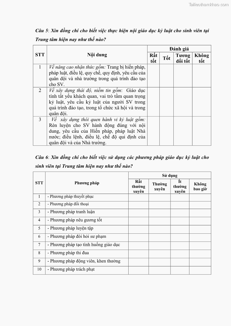 Luận văn thạc sĩ khoa học giáo dục Giáo dục kỷ luật cho sinh viên tại Trung tâm Giáo dục quốc phòng và an ninh - Đại học Thái Nguyên - 10 Trang 118