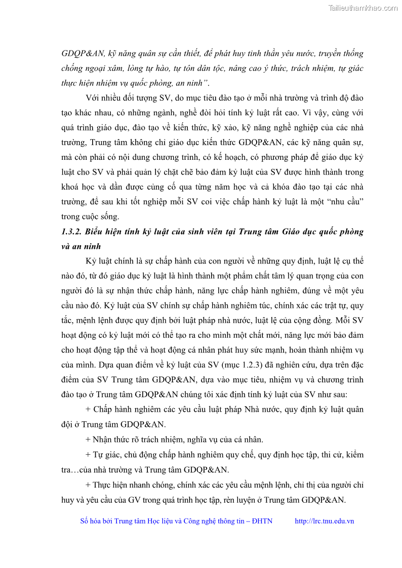 Luận văn thạc sĩ khoa học giáo dục Giáo dục kỷ luật cho sinh viên tại Trung tâm Giáo dục quốc phòng và an ninh - Đại học Thái Nguyên - 2 Trang 24