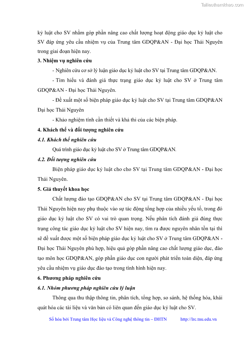 Luận văn thạc sĩ khoa học giáo dục Giáo dục kỷ luật cho sinh viên tại Trung tâm Giáo dục quốc phòng và an ninh - Đại học Thái Nguyên - 2 Trang 14