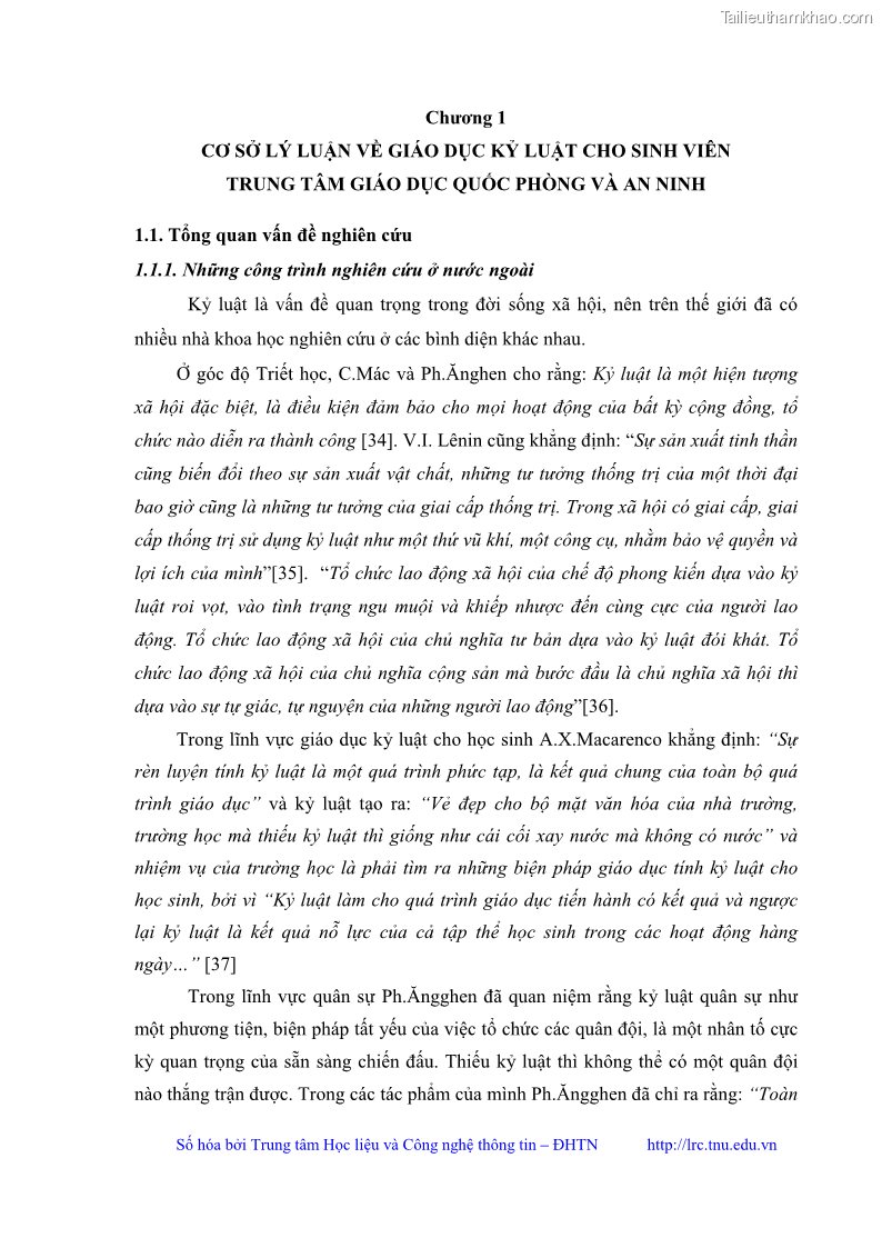 Luận văn thạc sĩ khoa học giáo dục Giáo dục kỷ luật cho sinh viên tại Trung tâm Giáo dục quốc phòng và an ninh - Đại học Thái Nguyên - 2 Trang 16