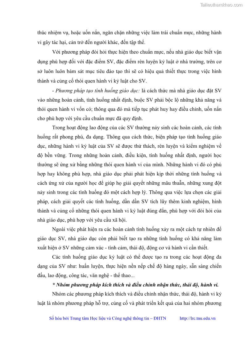 Luận văn thạc sĩ khoa học giáo dục Giáo dục kỷ luật cho sinh viên tại Trung tâm Giáo dục quốc phòng và an ninh - Đại học Thái Nguyên - 3 Trang 34