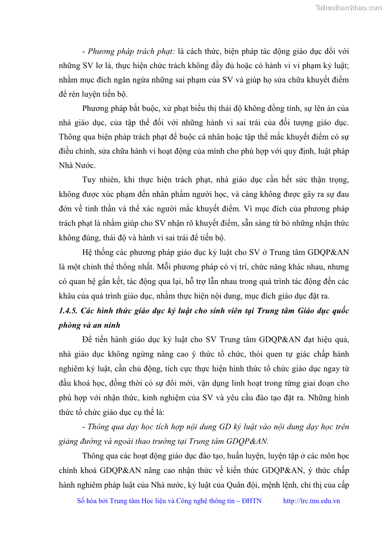 Luận văn thạc sĩ khoa học giáo dục Giáo dục kỷ luật cho sinh viên tại Trung tâm Giáo dục quốc phòng và an ninh - Đại học Thái Nguyên - 3 Trang 36