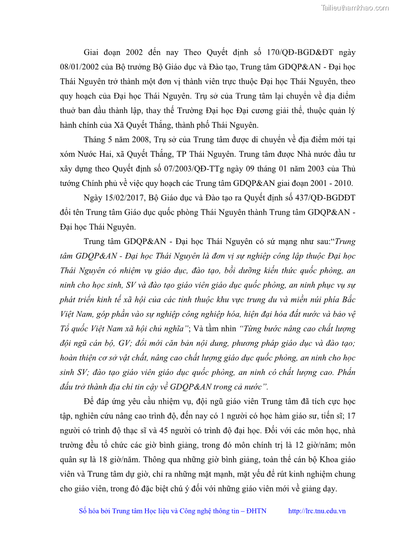 Luận văn thạc sĩ khoa học giáo dục Giáo dục kỷ luật cho sinh viên tại Trung tâm Giáo dục quốc phòng và an ninh - Đại học Thái Nguyên - 4 Trang 46