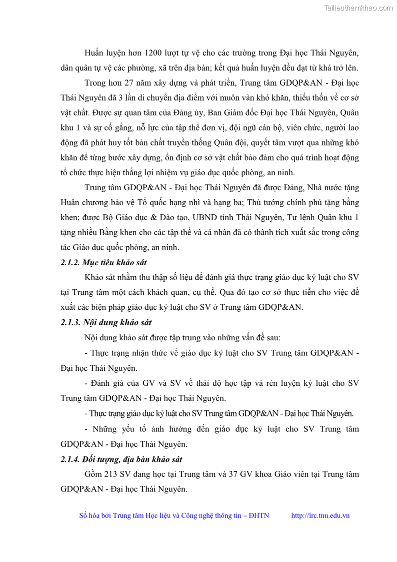 Luận văn thạc sĩ khoa học giáo dục Giáo dục kỷ luật cho sinh viên tại Trung tâm Giáo dục quốc phòng và an ninh - Đại học Thái Nguyên - 4 Trang 48