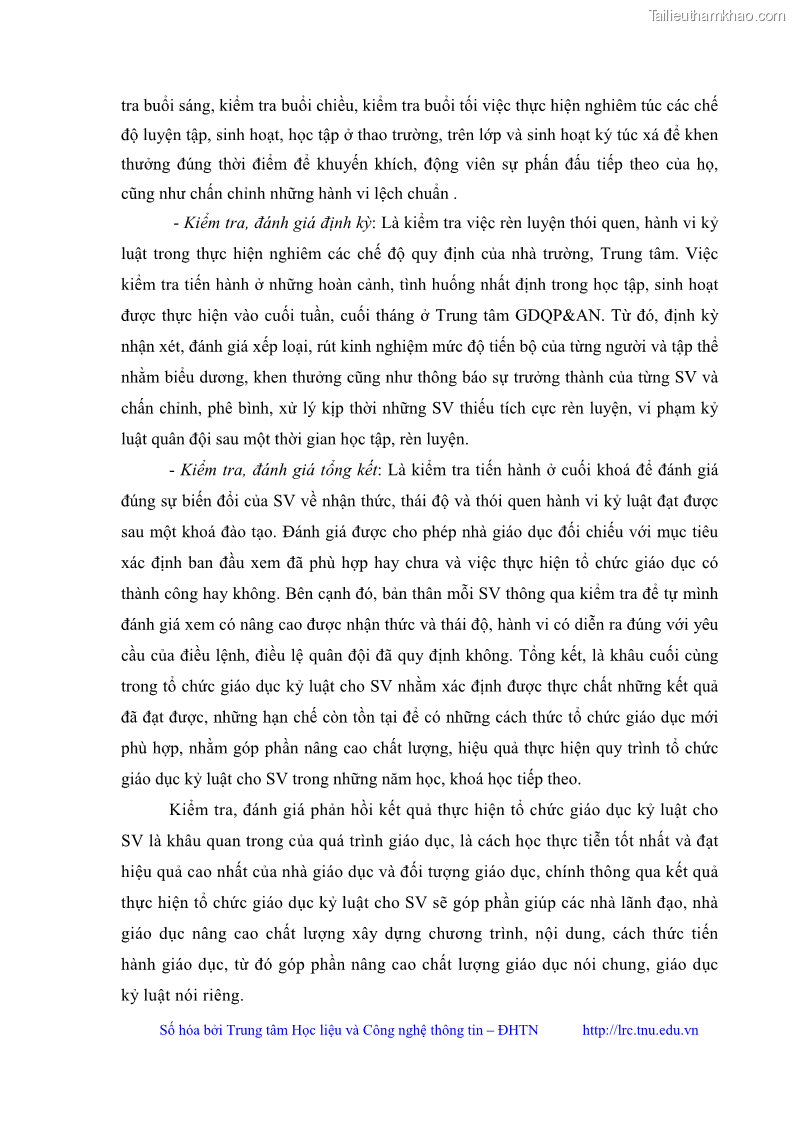 Luận văn thạc sĩ khoa học giáo dục Giáo dục kỷ luật cho sinh viên tại Trung tâm Giáo dục quốc phòng và an ninh - Đại học Thái Nguyên - 4 Trang 39
