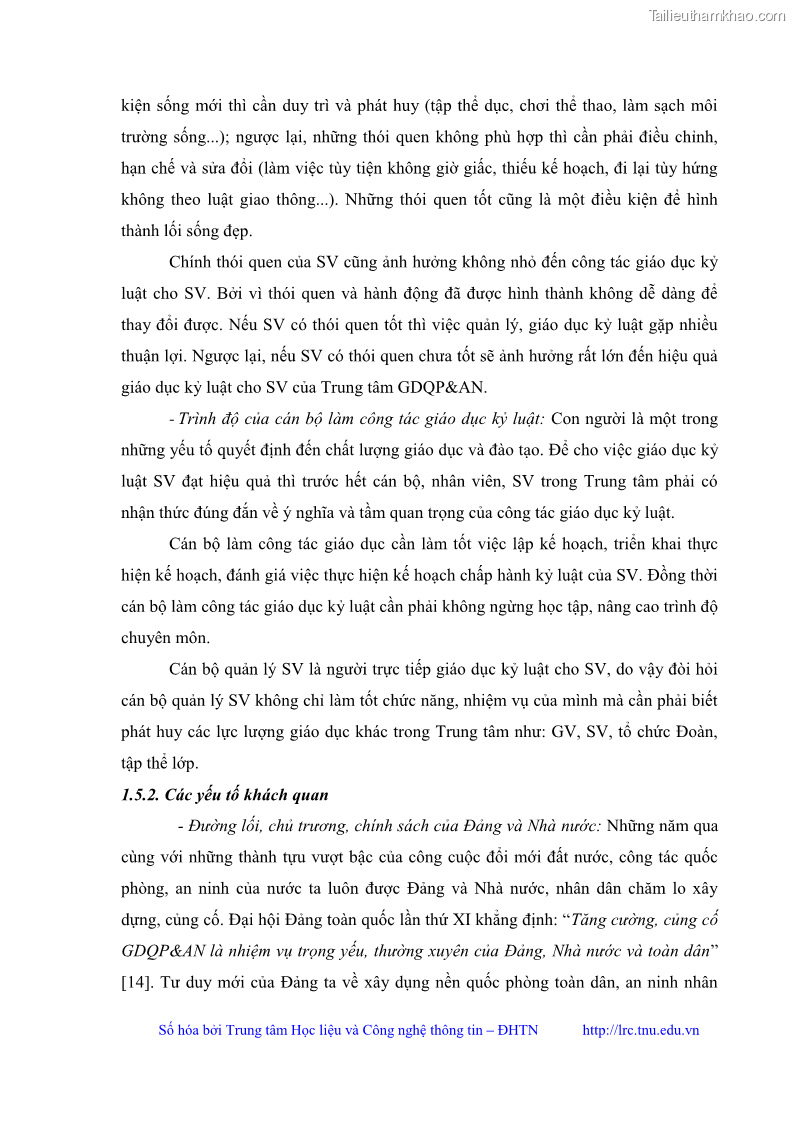 Luận văn thạc sĩ khoa học giáo dục Giáo dục kỷ luật cho sinh viên tại Trung tâm Giáo dục quốc phòng và an ninh - Đại học Thái Nguyên - 4 Trang 41