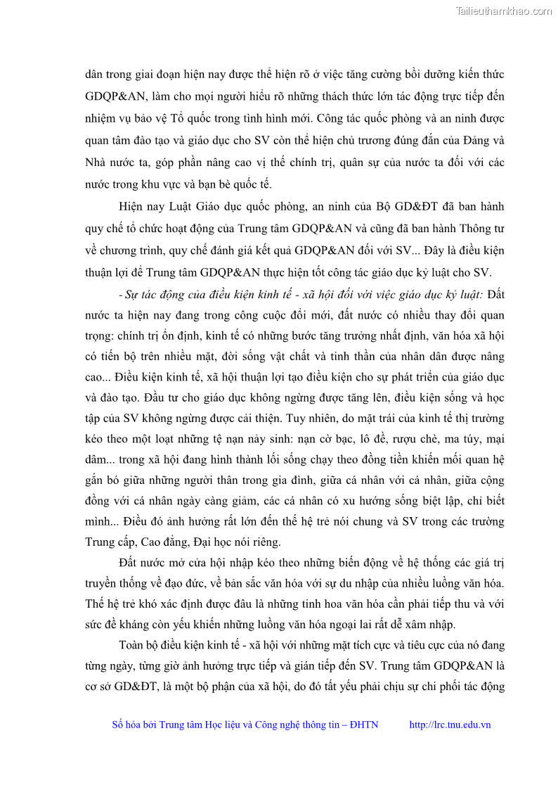Luận văn thạc sĩ khoa học giáo dục Giáo dục kỷ luật cho sinh viên tại Trung tâm Giáo dục quốc phòng và an ninh - Đại học Thái Nguyên - 4 Trang 42